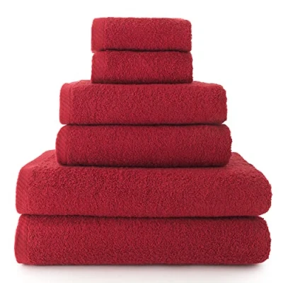 Image of Top Towels Pack of 2 Hand Towels, Bath or Shower and Bidet Towel Set 100% Cotton 500 g/m2