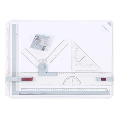 Image of Cocoarm Drawing Board Set A3 Technical Drafting Table Metric System Multi function Tool Clamping Bar Square Graphic Architect Architectural Adjustable Measuring with Parallel Motion Accessories