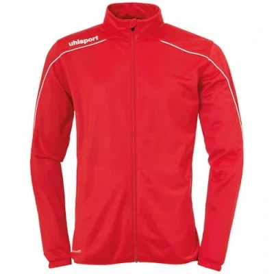 Image of Uhlsport Football Stream 22 Classic Jacket Kids, Red/White, Smartbreathe Pique Brushed Outdoor Sports, Size 26/28