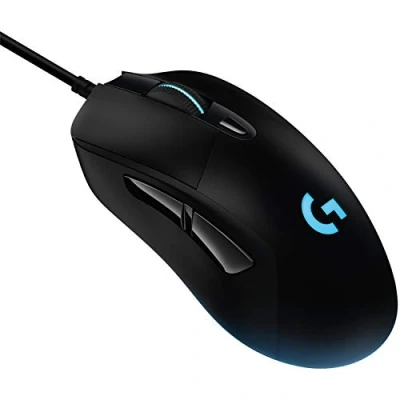 Image of Logitech G403 HERO gaming mouse with 25K DPI sensor, LIGHTSYNC RGB, light weight of 87g and optional 10g weight, PC/Mac black