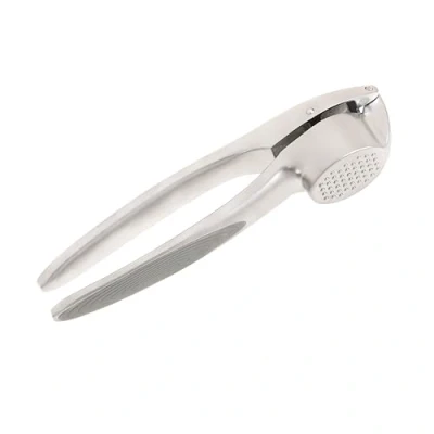 Image of Wiltshire Colour Rush Garlic Press, Chrome Plated, Anti Slip Soft Grip Handle, Kitchen Crusher, Mincer, Heavy Duty, Strong and Durable, Easy to Use, Grey, 15.8x3.9x2.8cm