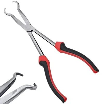Image of QISF 11Inch Long Spark Plug Removal Pliers, Wire Plier Boot Reach Ring Nose Hose Grip Pliers for Car