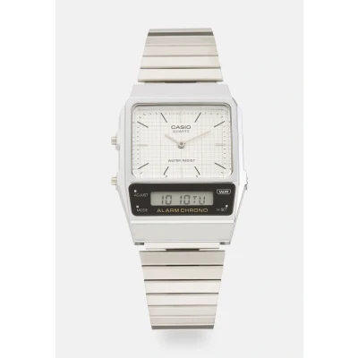 Image of Casio Analog Digital Unisex Watch silvercoloured, Size: One Size, Silver coloured