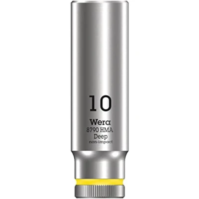 Image of Wera 05004507001 8790 HMA Deep Socket, Light Yellow, 10.0 mm