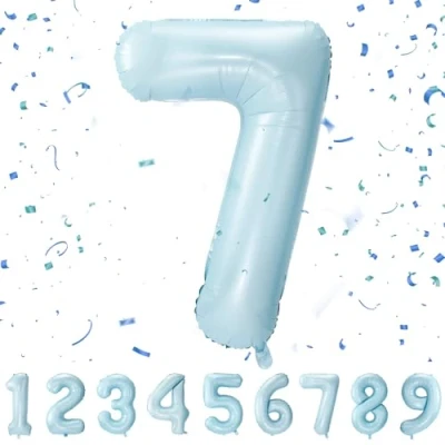 Image of Number 7 Balloons 7,Blue Balloon 40 Inch Giant Helium Foil for Boys Girls Party Decor Birthday Anniversary Graduation Decorations Supplies