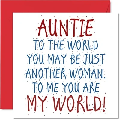 Image of Lovely Birthday Cards for Auntie You Are My World Happy Card from Niece or Nephew, Aunt Gifts, 145mm x Card, Greeting Gift Women