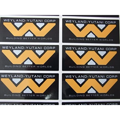 Image of STICKERZZZ!!! Weyland Yutani corporation Alien Aliens 3 Set of 6 PVC digitally printed stickers, LAMINATED and UV protected