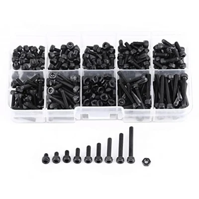 Image of Hilitand 280 Pcs/Set M3 Cap Head Hex Socket Bolt Screw Nut Metric Machine Fastener Assortment Kits, 100pcs Nuts &amp; 180pcs Screws Repair Tool Accessory