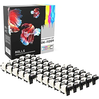 Image of Compatible with DK11209 White Address Labels (800 per Roll) for Brother QL 500, 550, 560, 570, 580N, 650TD, 700, 720NW, 1050, 1060N Label Printers (29mm x 62mm)