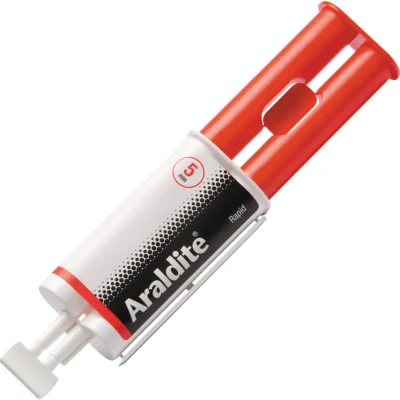 Image of Araldite Rapid 2 Part Epoxy Adhesive Syringe 24ml