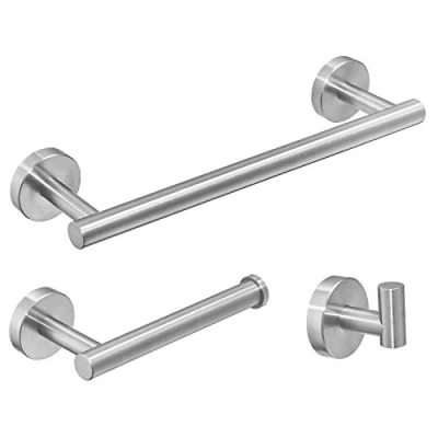 Image of Bathroom Hardware Set 12&#039;&#039;Towel Bar, Toilet Paper Holder, Towel Ring, Robe Hook,Brushed Nickel Wall Mounted Bath Accessory