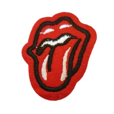Image of Fat catz copy Small Rolling Stones Music Band Classic Red Tongue Embroidered Iron on Sew Patch 4.5cm x 4cm