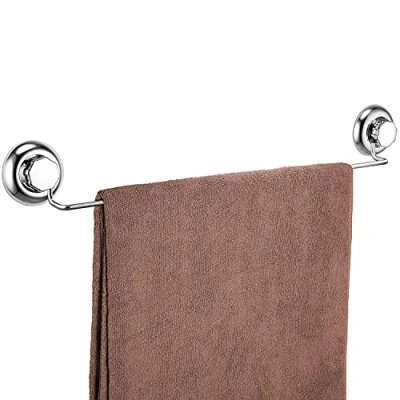 Image of MaxHold No Drilling Suction Cup Single Towel Bar 18&quot; Rack Holder Vaccum System Stainless Steel Never Rust Rail for Bathroom &amp; Kitchen