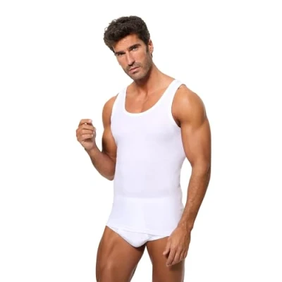 Image of Abanderado Mens Undershirt with wide straps 0300 men White Size EU 60 (Mens)