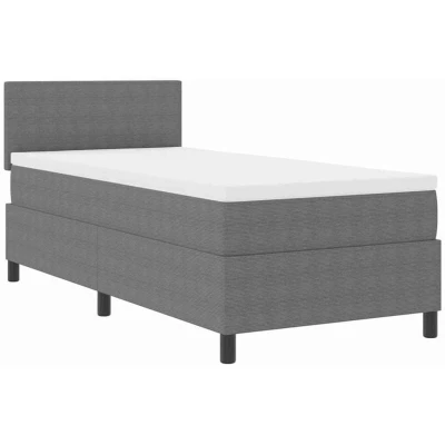 Image of vidaXL Box Spring Bed with Mattress Light Grey 90x200 cm Corduroy Fabric