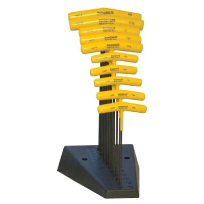 Image of BONDHUS, BTX10/S T Handle BALLDRIVER HEX Set + Stand 3/32&quot; 3/8&quot;, 13190