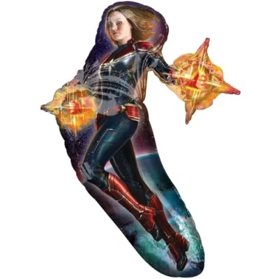 Image of Amscan Anagram 3951101 Captain Marvel Foil SuperShape Balloon 37 Inch
