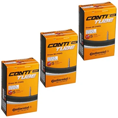 Image of Continental Cross 28 700 x 32 42c Bike Inner Tubes Presta 42mm Valve (Pack of 3), Black