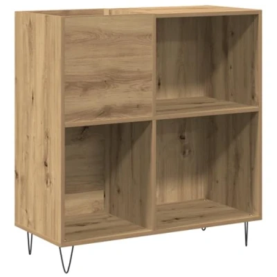 Image of vidaXL rustic media storage cabinet reclaimed wood, rectangular, brown living room/home office shelf organizer