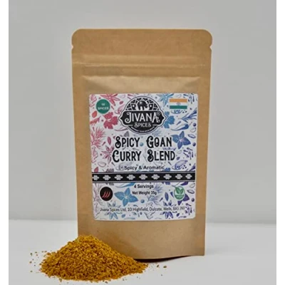 Image of Jivana Spices Spice Blends and Seasonings (Spicy Goan) 35g, 4 Servings, Freshly Roasted &amp; Blended