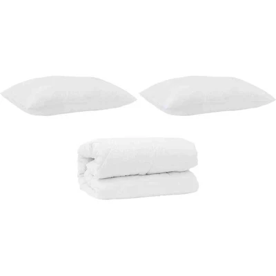 Image of Summer Duvet with Pillow 2 pcs White 155 x 220 cm Microfibre vidaXL