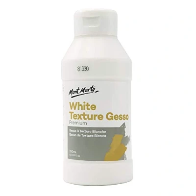 Image of MONT MARTE Premium White Texture Gesso 250ml (8.4oz), Suitable for Acrylic Paint, Oil Colour Pencils, Pastels, Graphite and Charcoal