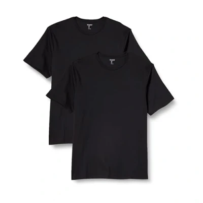 Image of Amazon Essentials Men&#039;s T Shirt Regular Fit Short Sleeve Crewneck, Pack of 2, Black, XXL