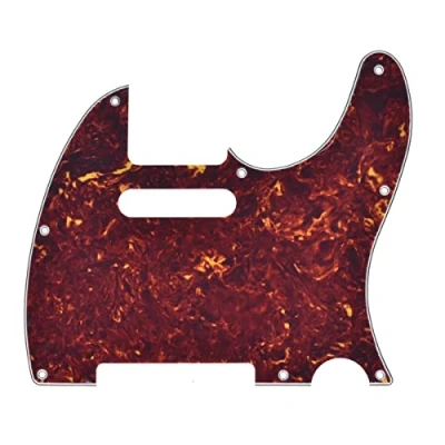 Image of KAISH 8 Hole Tele Style Pickguard TL Guitar Pick Guard Scratch Plate for Tele/Telecaster Vintage Tortoise