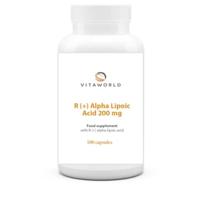 Image of Vita World R (+) Alpha Lipoic Acid 200mg 100 Capsules R+ Form Made in Germany