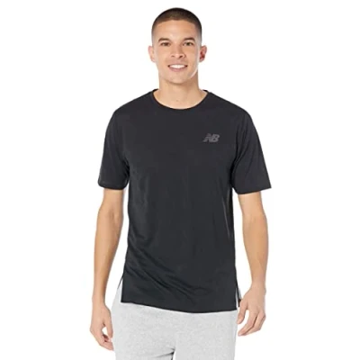 Image of New Balance Mens Jacquard Short Sleeve T Shirt Black XL