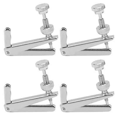 Image of Cello Fine Adjuster, Metal Tuner Replacement Durable 3/4 4/4 Violin Tuners for (Silver)