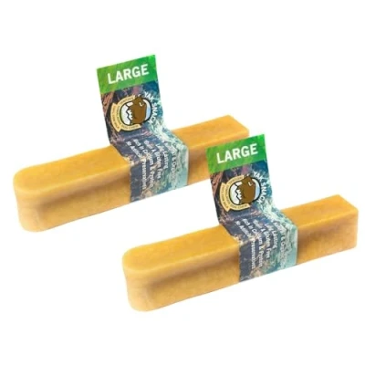 Image of Yak Snack Large Natural Dog Treats. Long Lasting Chews For Dogs With No Artificial Preservatives. Milk Low In Fat, High Protein And Calcium. Grain Gluten Free (Pack of 2)