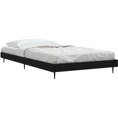 Image of vidaXL Bed Frame without Mattress Black 100x200 cm Engineered Wood