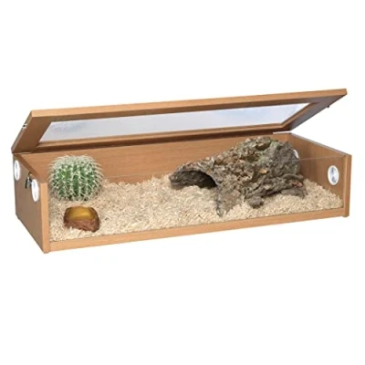 Image of HabiStat Oak Terrainium L91 x D38 H20cm (36 15 8) Tall Reptile Enclosure Easy Access Simple Set Up Glass Terrarium Accessories