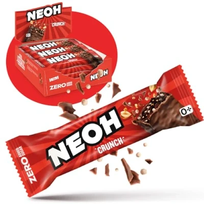 Image of NEOH Zero Added Sugar Chocolate Crunch Bar Keto Friendly &amp; Low Carb 115 kcal 1g 6g Protein The Healthy Alternative to Traditional Sweets 12 Pack