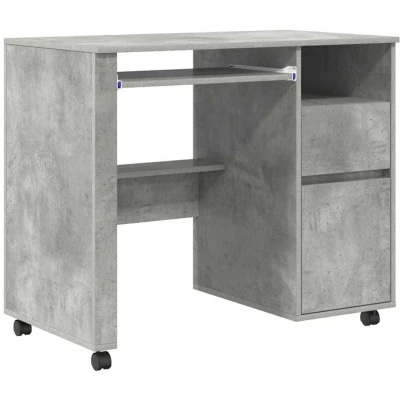 Image of vidaXL Concrete grey Computer Desk Particle board Medium