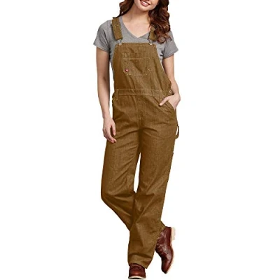 Image of Dickies Women&#039;s Relaxed Bib Overall, Rinsed Brown Duck, XXL