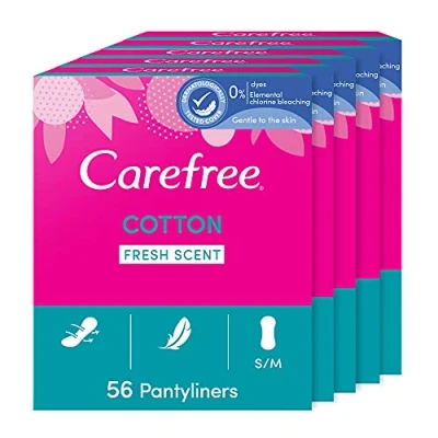 Image of Carefree Cotton Fresh Scent Pantyliners, X5 Packs = 280 Pantyliners