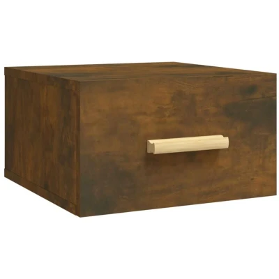 Image of vidaXL Wall mounted Bedside Cabinet Smoked Oak 35x35x20 cm