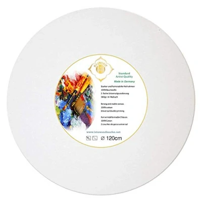 Image of Stretcher Frame Round Canvas 120 cm Made of Spruce Wood Covered with 380 g/m² Cotton Fabric Primed in Germany
