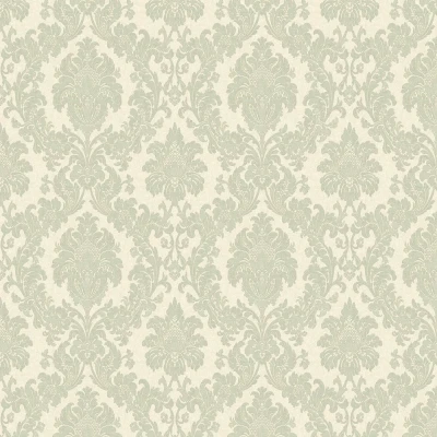 Image of Belgravia Decor Ciara Damask Green Wallpaper GB4407 Italian Heavyweight