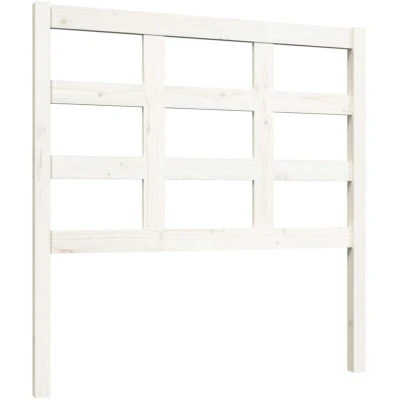 Image of vidaXL Solid Pine Wood Bed Headboard in White Sturdy, Rustic Style Bedroom Furniture Accessory 95.5x4x100cm Size