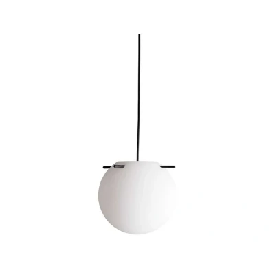 Image of FRANDSEN pendant light Koi, glass, white/black, Ø 25 cm
