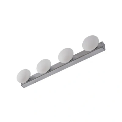 Image of Lucande LED bathroom wall lamp Myrra, chrome, glass, 60 cm, IP44