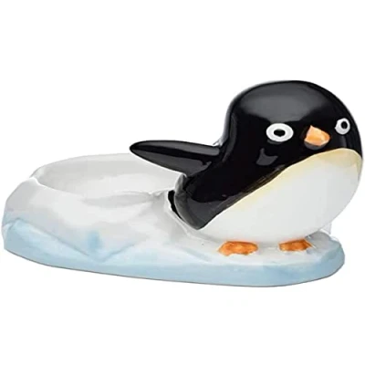 Image of Puckator Huddle Penguin Ceramic Egg Cup, Food Safe, Breakfast Holder, Novelty Kids Fun Design