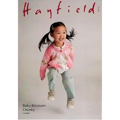 Image of Hayfield Baby Blossom Chunky Knitting Pattern 5572 Cardigan, 1 4 Years