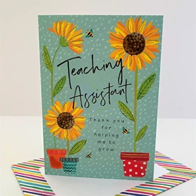 Image of Rachel Ellen Teaching Assistant Thank You For Helping Me Grow Card Sunflowers Plants