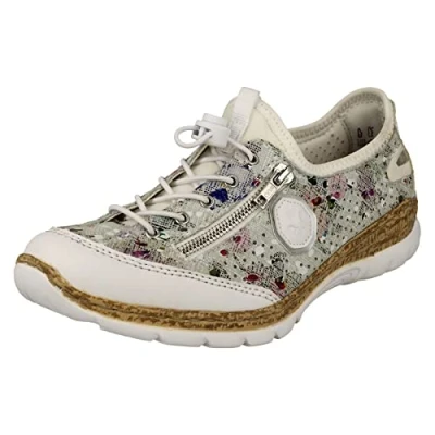 Image of Rieker Womens White Multi Coloured Casual Shoe Size 7 UK Multicolour