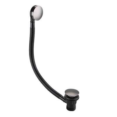 Image of Bristan W BATH03 GM Round Clicker Bath Waste with Overflow, Gun Metal Grey