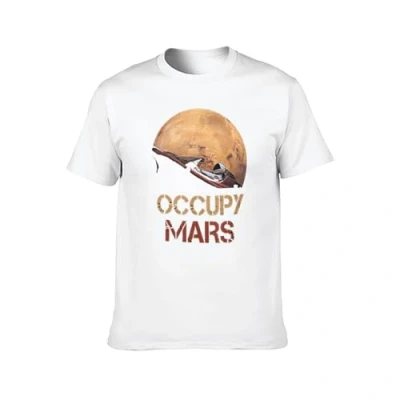 Image of Occupy Mars Spacex Starman Elon Musk Falcon Heavy Summer Novelty T Shirt White M